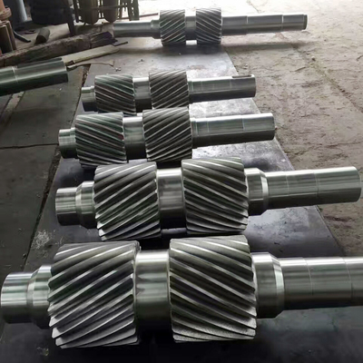 Custom-made 40CrNiMoA Steel Double Helical Gear Shaft for Power Transmission