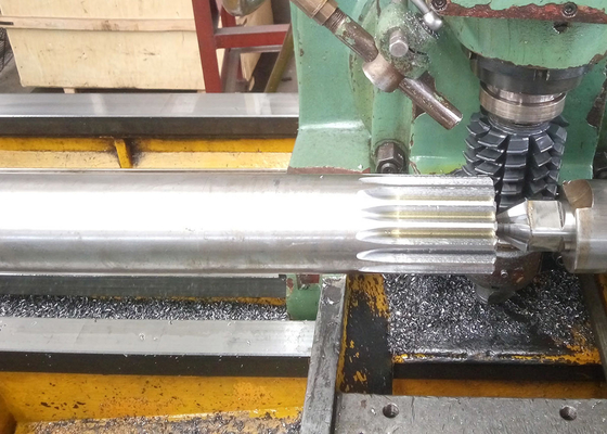 Custom Made Straight Sided Spline Gear Shaft AISI 4140 Steel in Drive Applications