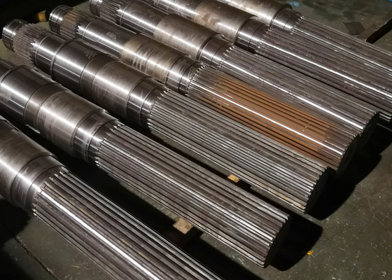 Forged 42CrMo Steel Spline Gear Shaft Spline Hobbing Main Drive Shaft