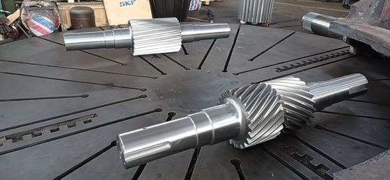Custom Transmission Spare Parts Helical Gear Shafts SAE 4340 Steel