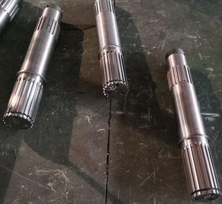 Custom Made Spline Gear Shaft with Cylindrical Gear Profile and Various Gear Teeth Manufacturing Options