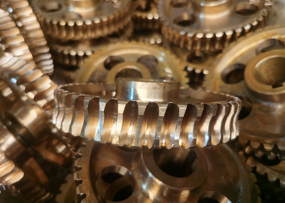 Cast Tin Bronze Worm Shaft And Worm Gear Wheel Set Transmission Spare Parts