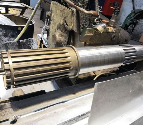 Custom Made Spline Gear Shaft with Cylindrical Gear Profile and Spline Milling and Grinding